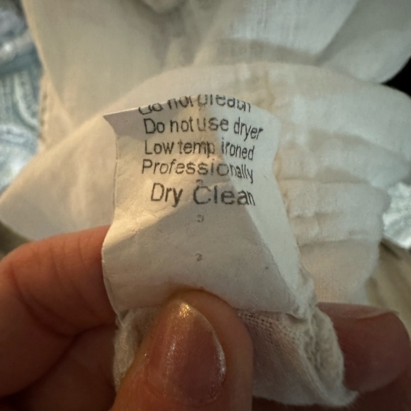 Women’s Terzo Millennio Made in Italy White Linen Blouse Top Size Small - Picture 5 of 9